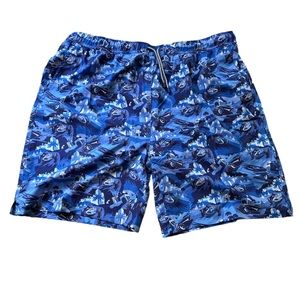 Peter Millar Men's XL Seaside Swim Trunks Monoco cars, Mesh lining +‎ Koozie